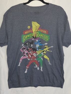 Mighty Morphin Power Rangers Graphic Tee - Heather Gray